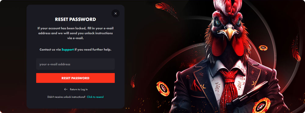Rooster.Bet Casino Login Issues